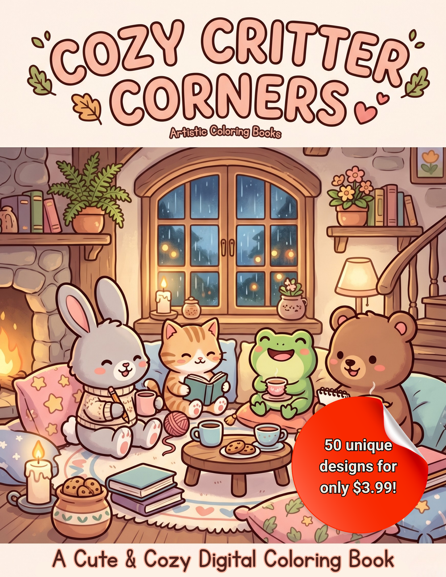 Cozy Critter Corners: A Cute & Cozy Coloring Book