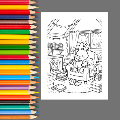 Cozy Critter Corners: A Cute & Cozy Coloring Book
