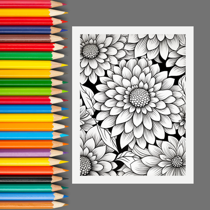 Serenity in Bloom: An Adult Coloring Book of Gorgeous Flower Patterns