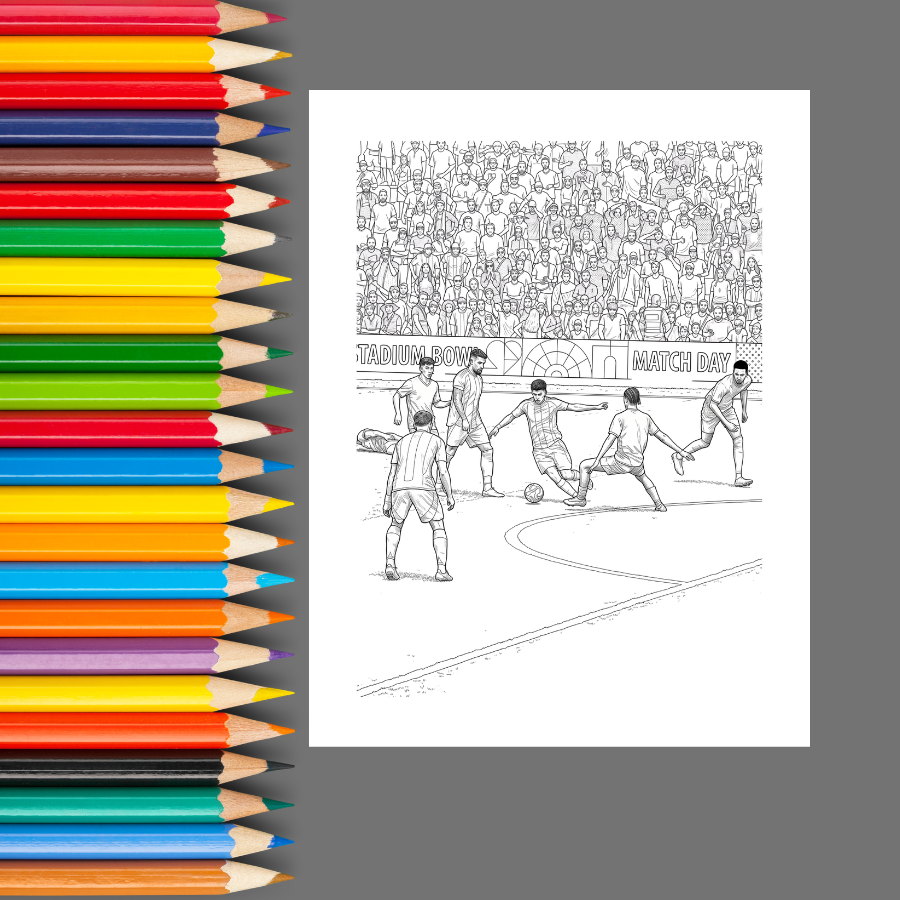 Soccer Championship: Players & Fans Coloring Book
