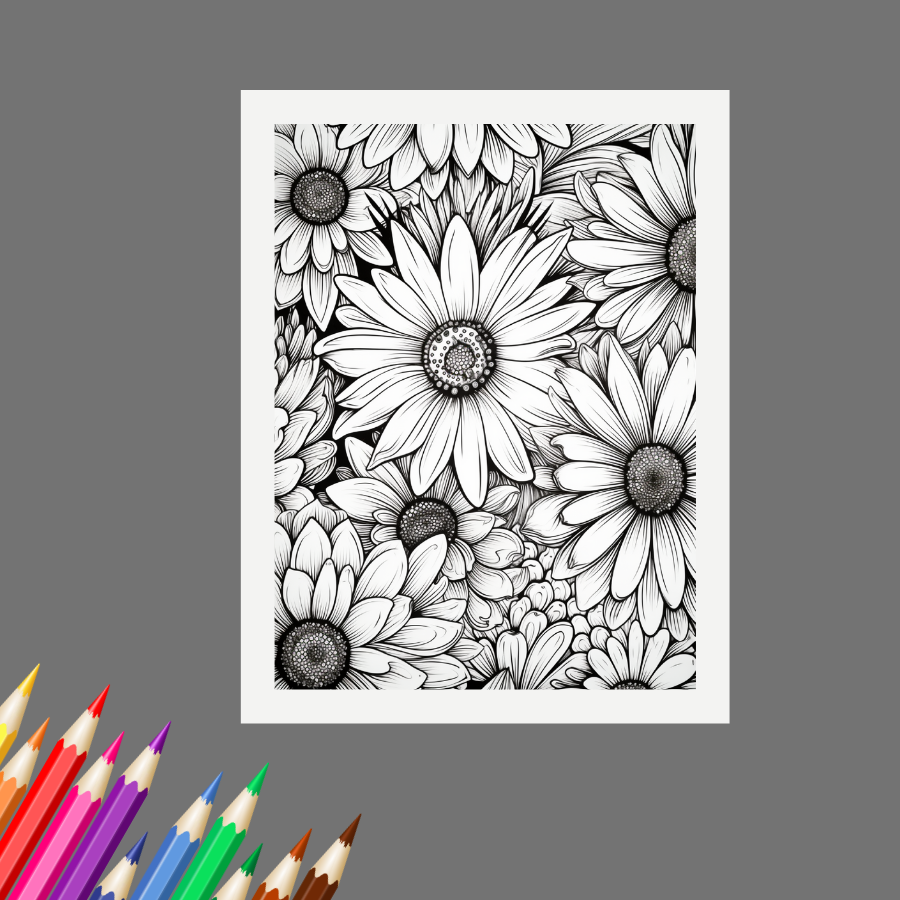 Serenity in Bloom: An Adult Coloring Book of Gorgeous Flower Patterns