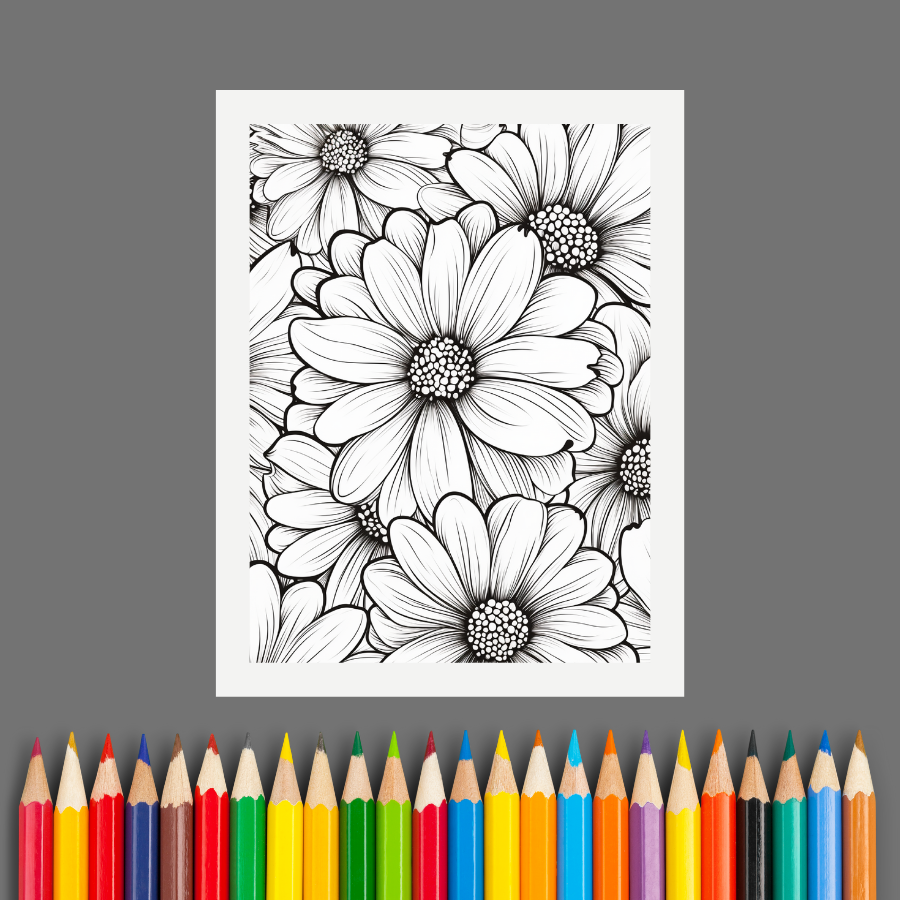 Serenity in Bloom: An Adult Coloring Book of Gorgeous Flower Patterns