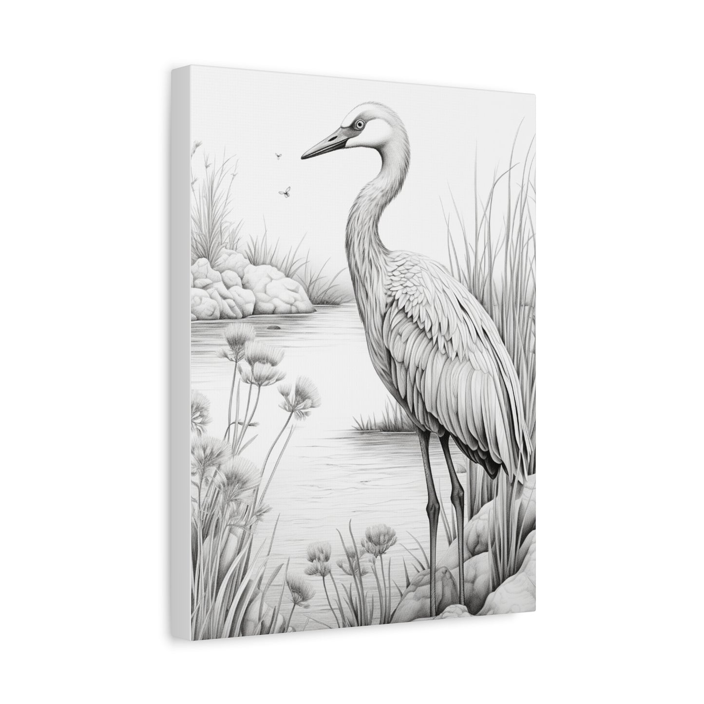 Heron by the Water Matte Canvas, Stretched, 1.25"