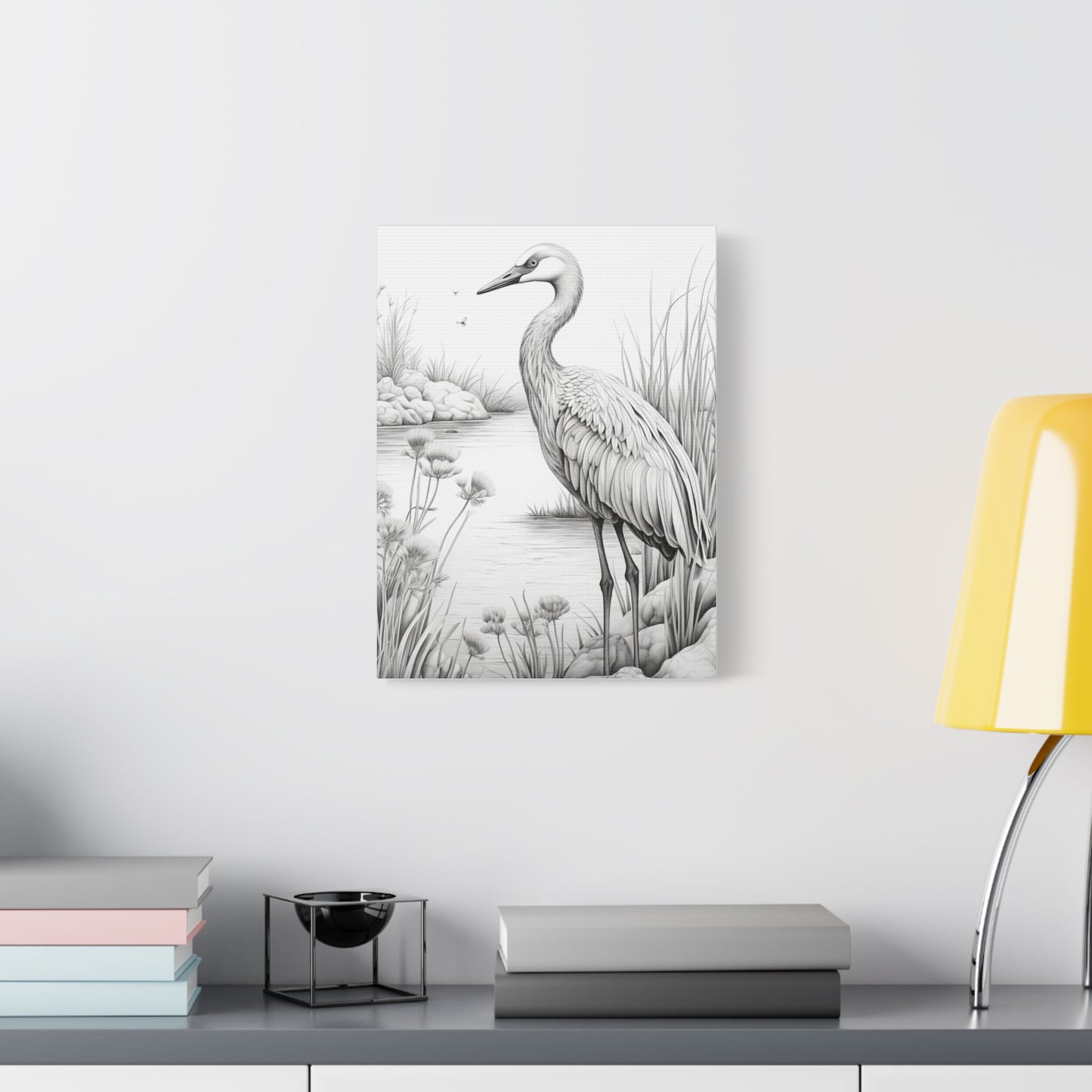Heron by the Water Matte Canvas, Stretched, 1.25"