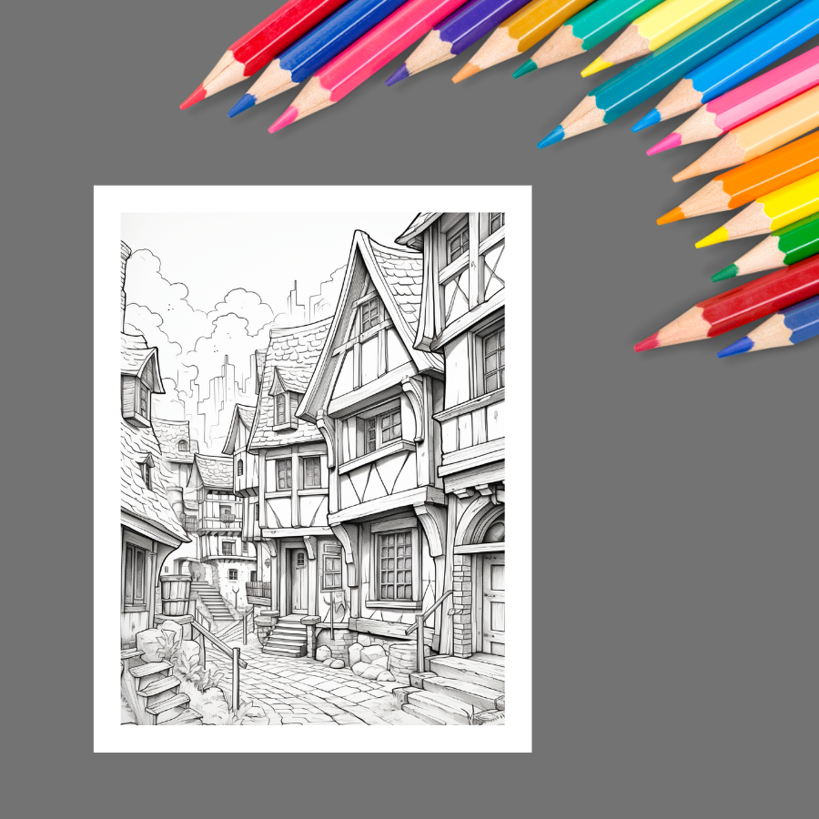 Countryside Cottages: A Coloring Book of Charming Retreats