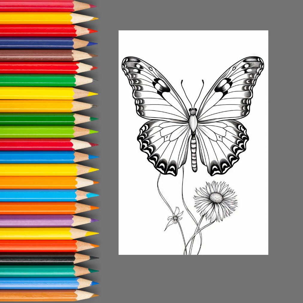 Creative Flight: A Stress-Free Butterfly Coloring Book