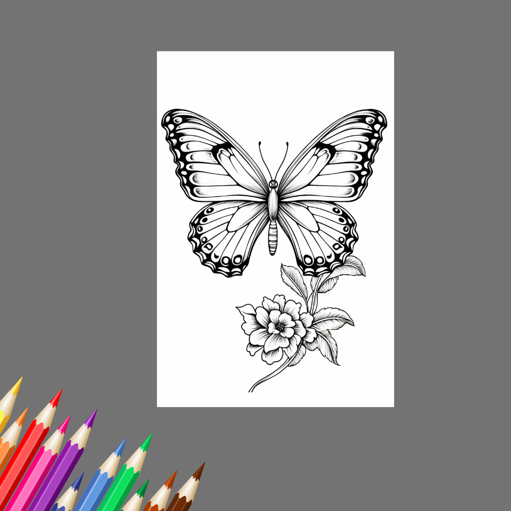 Creative Flight: A Stress-Free Butterfly Coloring Book