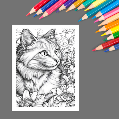 Garden Cats: A Whimsical Coloring Book of Felines and Flowers