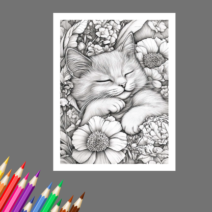 Garden Cats: A Whimsical Coloring Book of Felines and Flowers