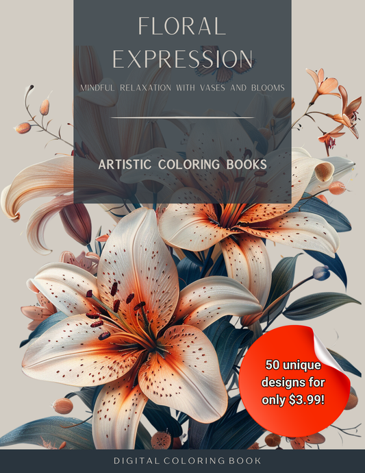 Floral Expressions: Mindful Relaxation with Vases and Blooms