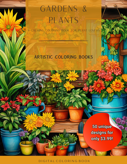 Gardens & Plants: A Calming Coloring Book for Plant Lovers