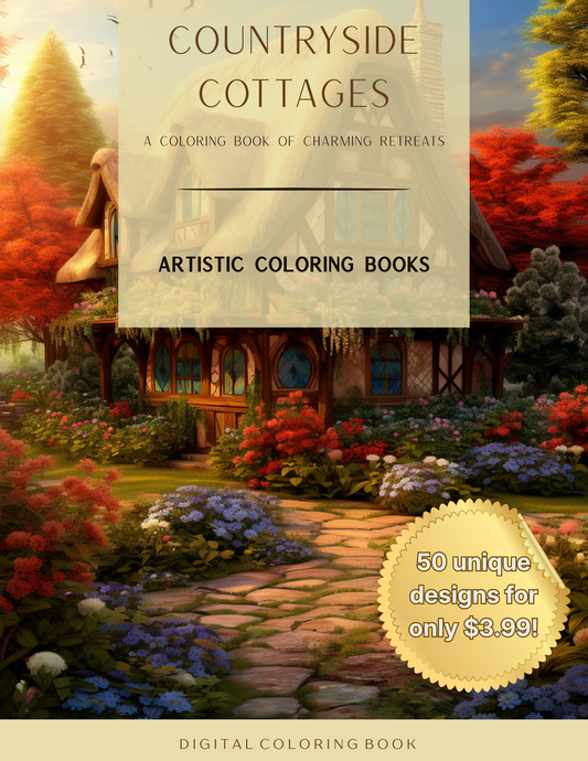 Countryside Cottages: A Coloring Book of Charming Retreats