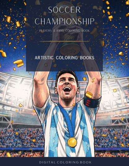 Soccer Championship: Players & Fans Coloring Book