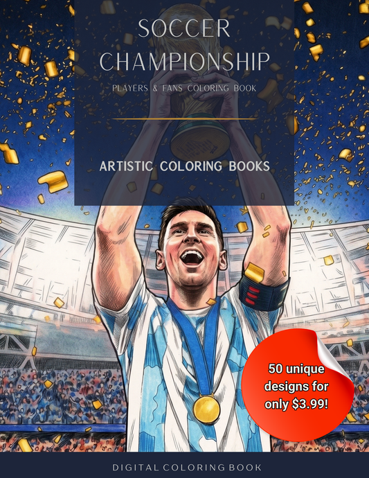 Soccer Championship: Players & Fans Coloring Book