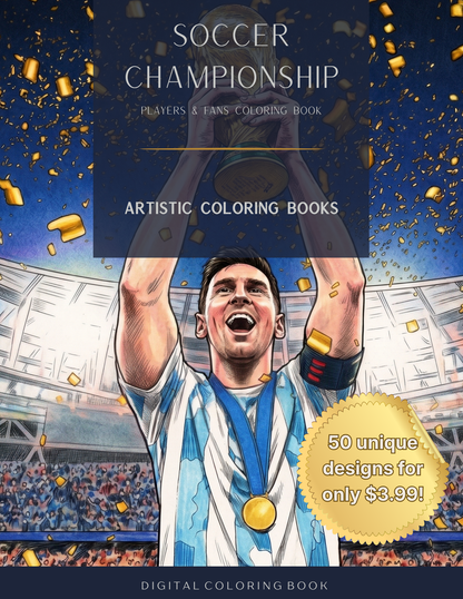 Soccer Championship: Players & Fans Coloring Book