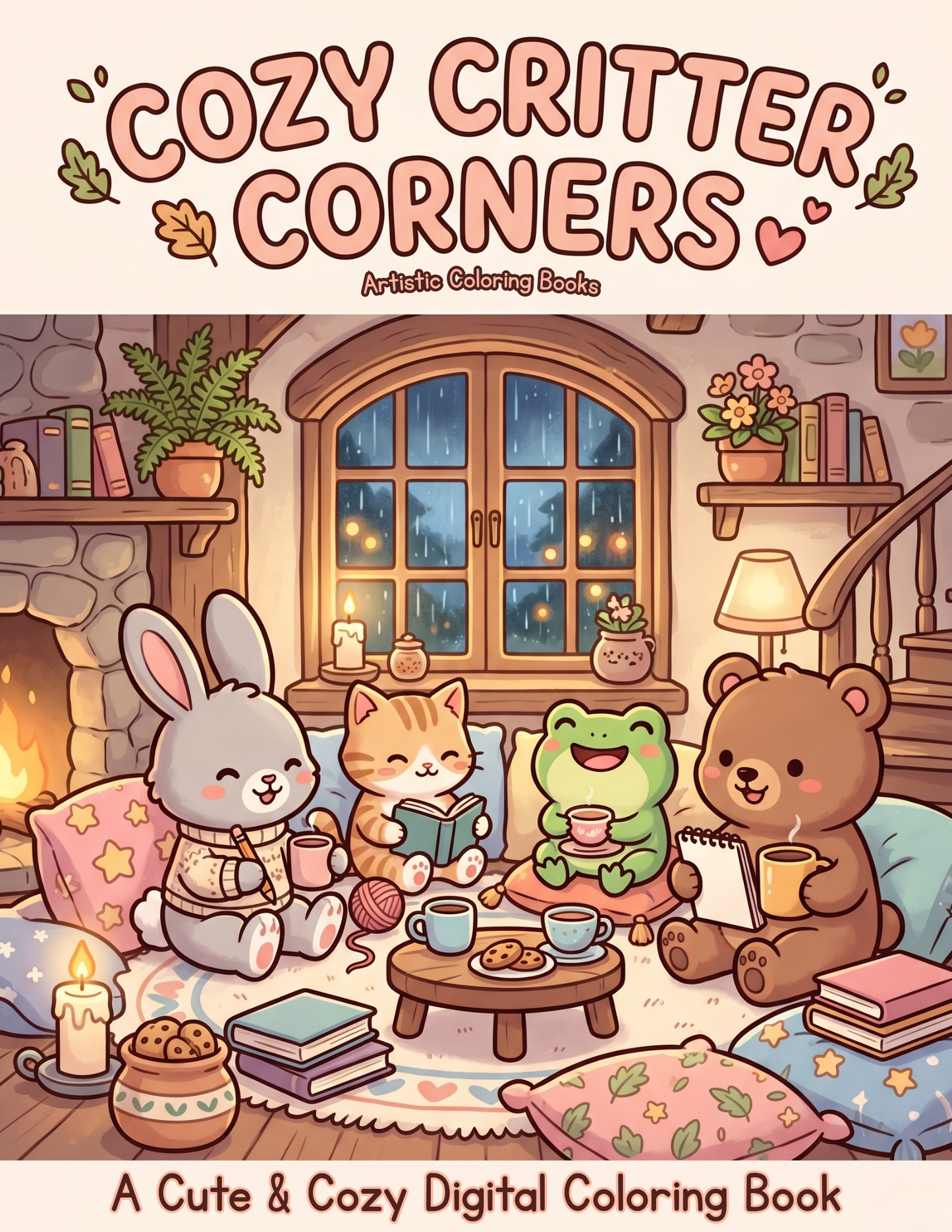 Cozy Critter Corners: A Cute & Cozy Coloring Book